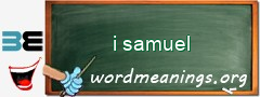 WordMeaning blackboard for i samuel